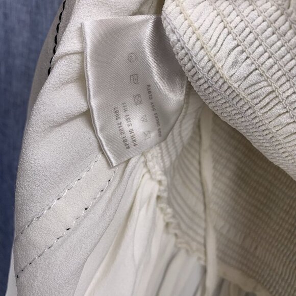 Authentic Prada Off-White Smocked Waist Crepe Dress Size Small - Picture 9 of 9